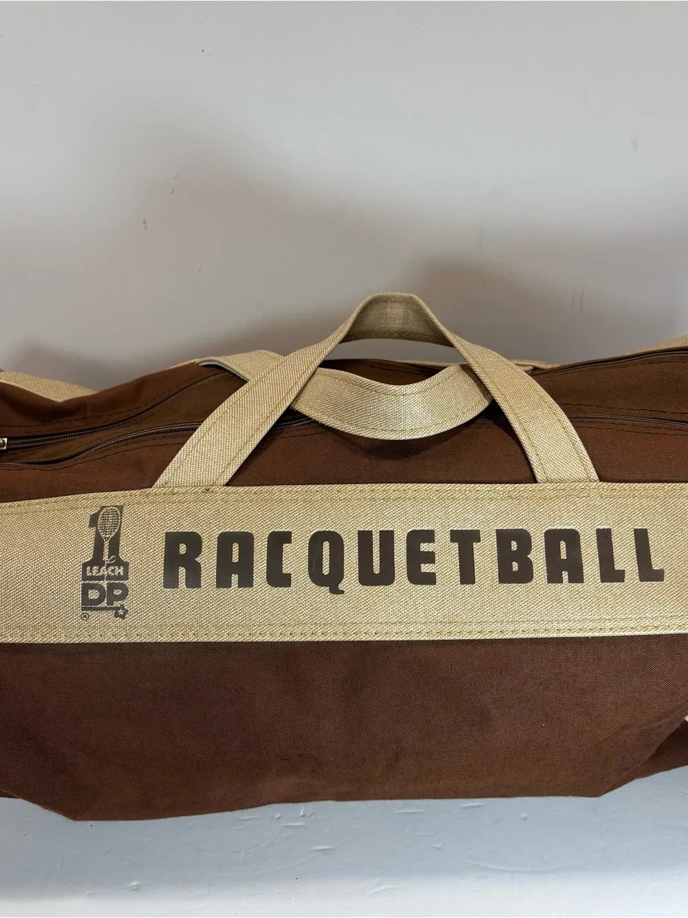 Vintage LEACH Racquetball Bag Racquet Racket Ball Brown Canvas Duffle 1970’s